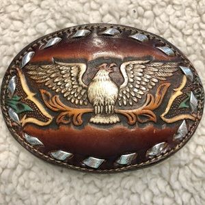 Brazos Joe Leather Wrapped Belt Buckle